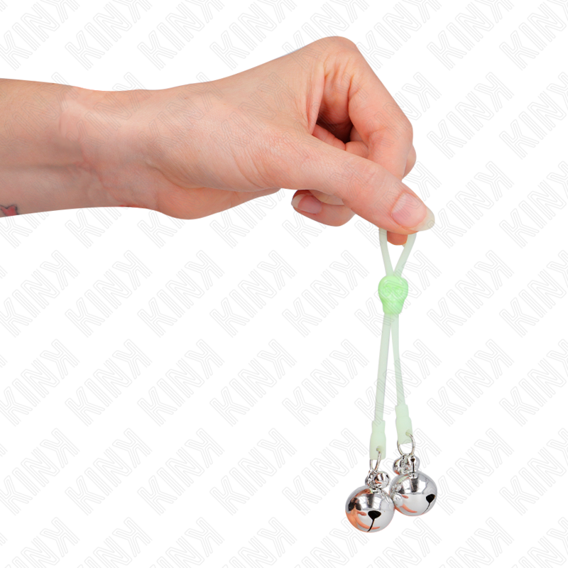 Kinkluminous Skull Nipple Clamps With Ring Bells Adjustable Green / Silver | Niks.fi verkkokauppa