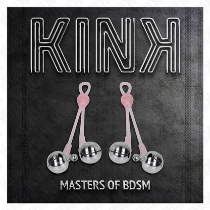 Kinkluminous Skull Nipple Clamps With Ring Bells Adjustable Pink / Silver | Niks.fi verkkokauppa