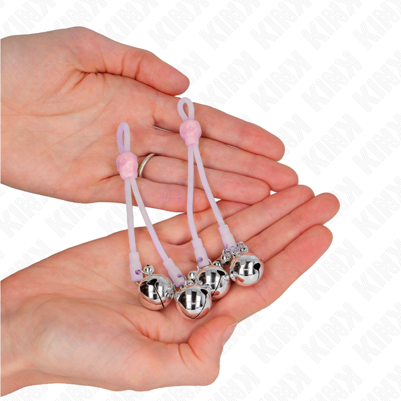 Kinkluminous Skull Nipple Clamps With Ring Bells Adjustable Pink / Silver | Niks.fi verkkokauppa