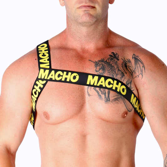 Machoroman Harness Yellow S/M | Niks.fi verkkokauppa