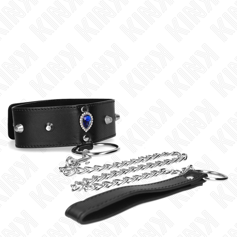 Kinknecklace 65 Cm With Strap With Blue Diamonds Adjustable 36-43 Cm X 5 Cm | Niks.fi verkkokauppa