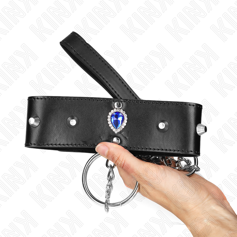 Kinknecklace 65 Cm With Strap With Blue Diamonds Adjustable 36-43 Cm X 5 Cm | Niks.fi verkkokauppa