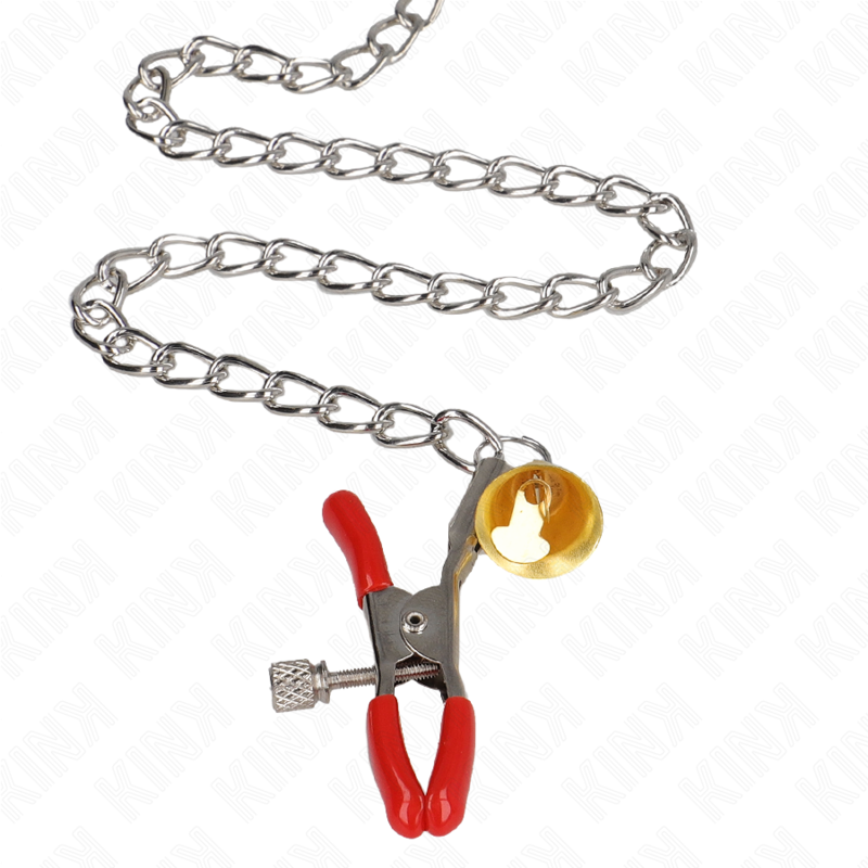 Kinkbell Triple Nipple And Clit Clamps Red With Chain 30 Cm | Niks.fi verkkokauppa
