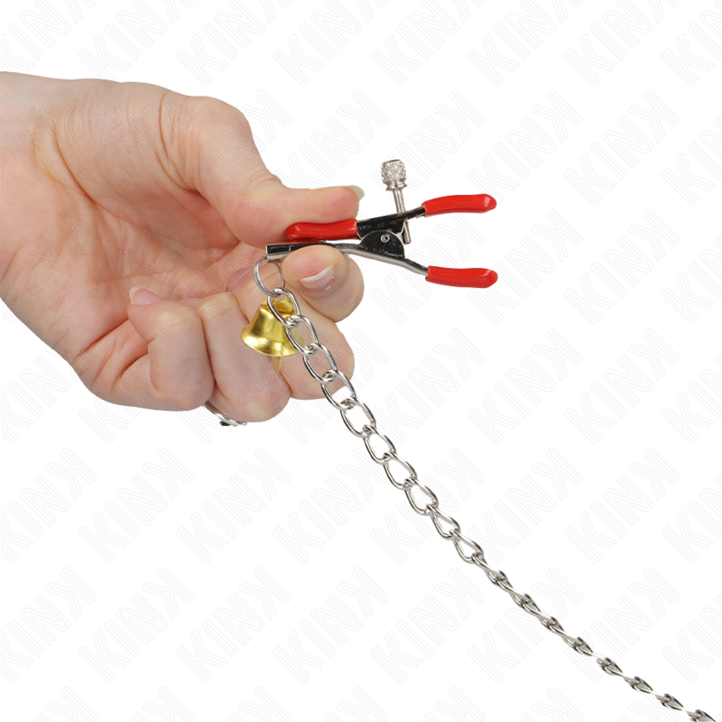 Kinkbell Triple Nipple And Clit Clamps Red With Chain 30 Cm | Niks.fi verkkokauppa