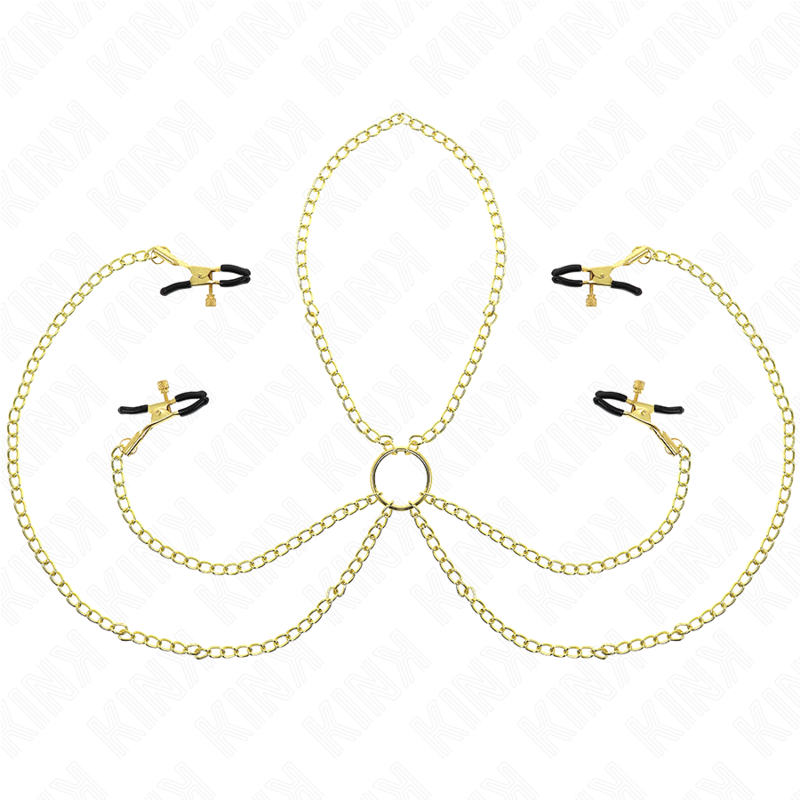 Kink4 Nipple And Clit Clamps Adjustable Gold | Niks.fi verkkokauppa