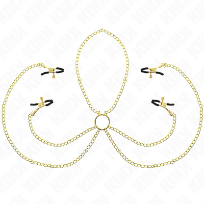 Kink4 Nipple And Clit Clamps Adjustable Gold | Niks.fi verkkokauppa