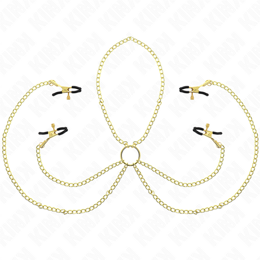 Kink4 Nipple And Clit Clamps Adjustable Gold | Niks.fi verkkokauppa