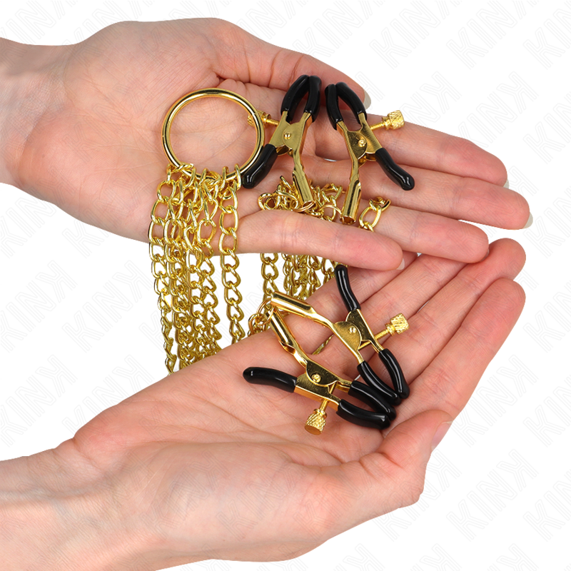 Kink4 Nipple And Clit Clamps Adjustable Gold | Niks.fi verkkokauppa