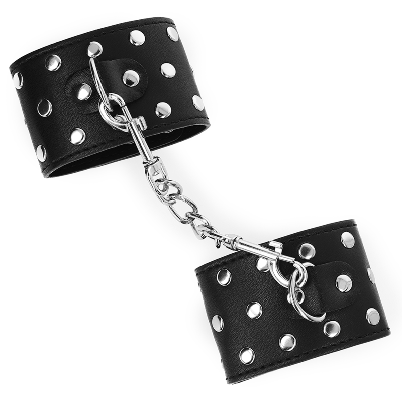 Kinkwrist Restraints With Snap Fasten Full Of Rivets Black Adjustable 19-24 Cm X 5.5 Cm | Niks.fi verkkokauppa