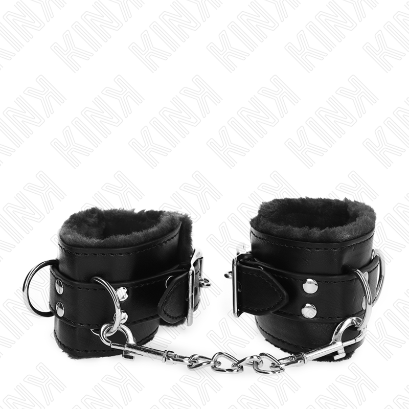 Kinkfur Lined Wrist Restraints Black With Black Belt Adjustable 17-29 Cm X 6 Cm | Niks.fi verkkokauppa