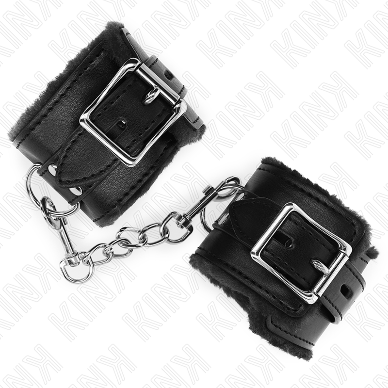 Kinkfur Lined Wrist Restraints Black With Black Belt Adjustable 17-29 Cm X 6 Cm | Niks.fi verkkokauppa