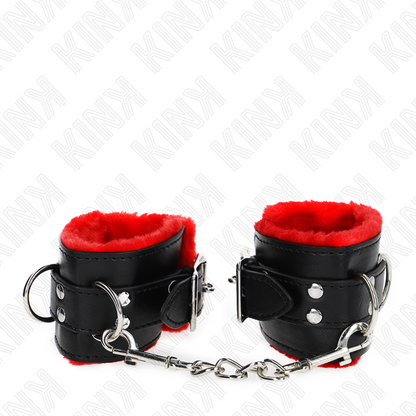 Kinkfur Lined Wrist Restraints With Square Holes Red And Black Belt Adjustable 17-29 Cm X 6 Cm | Niks.fi verkkokauppa