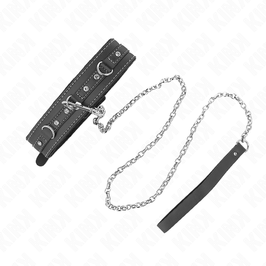 Kinkpvc Leather Necklace With Belt 105 Cm Rhinestone Rivet 41.5 X 4 Cm | Niks.fi verkkokauppa