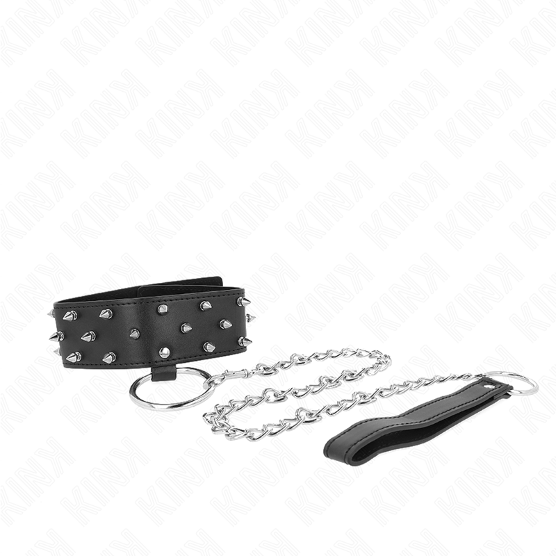 Kinknecklace With Leash 65 Cm With Silver Studs Model 5 Adjustable 36-43 Cm X 5 Cm | Niks.fi verkkokauppa