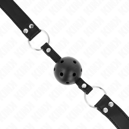 Kinkbreathable Ball 4 Cm Gag With Double Rivet Model 1 Black 62.5 X 2.5 Cm Adjustable 42-58 Cm | Niks.fi verkkokauppa