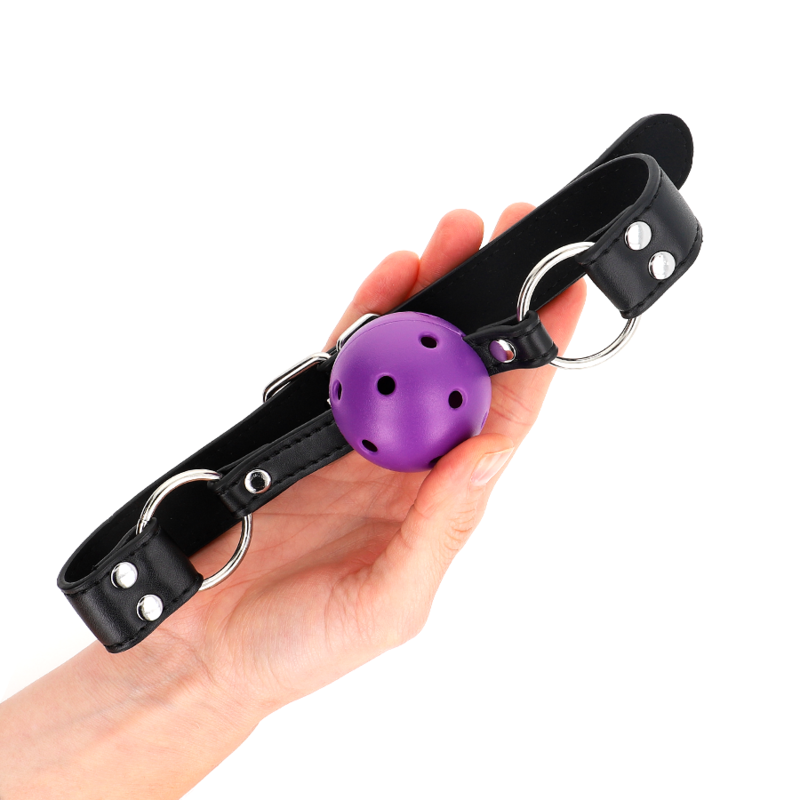 Kinkbreathable Ball 4 Cm Gag With Double Rivet Purple 62.5 X 2.5 Cm Adjustable 42-58 Cm | Niks.fi verkkokauppa