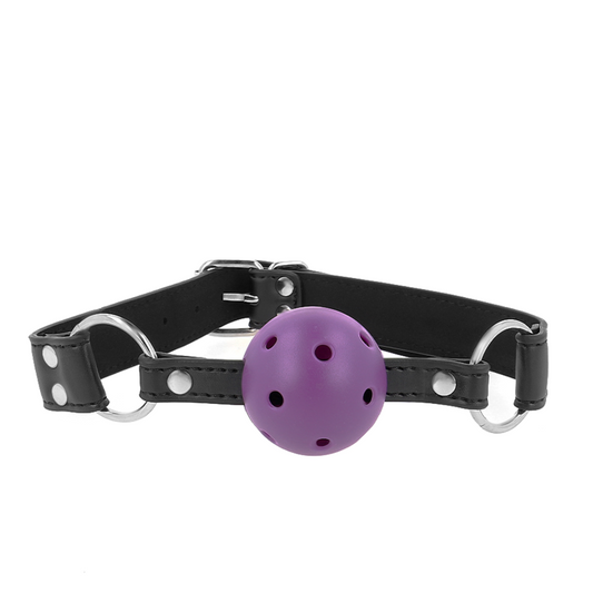 Kinkbreathable Ball 4 Cm Gag With Double Rivet Purple 62.5 X 2.5 Cm Adjustable 42-58 Cm | Niks.fi verkkokauppa