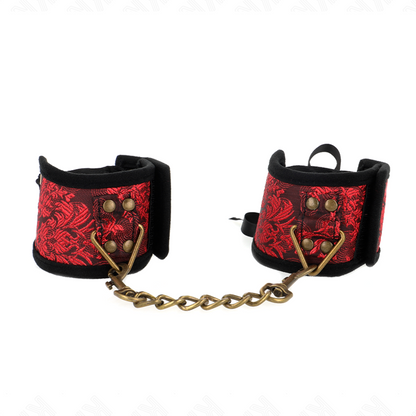 Kinkscandal Wrist Restraints Red-Black Lace Details 24.5 Cm X 6.5 Cm | Niks.fi verkkokauppa