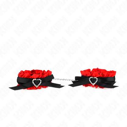 Kinklace Elastic Wrist Restraints Red Heart Details Adjustable 22-35 Cm | Niks.fi verkkokauppa