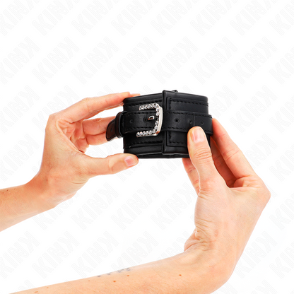 Kinkrhinestone Buckle Wrist Restraints Black Adjustable 25-32 Cm X 5.5 Cm | Niks.fi verkkokauppa