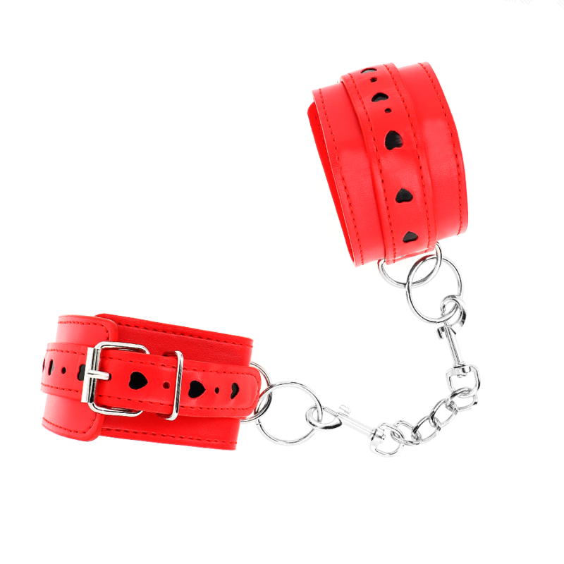 Kinkred Wrist Restraints With Black Heart Inlay Adjustable 21-28 Cm X 5.5 Cm | Niks.fi verkkokauppa
