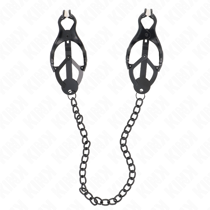 Kinkjapanese Clover Nipple Clamps With Chain Black 30 Cm | Niks.fi verkkokauppa