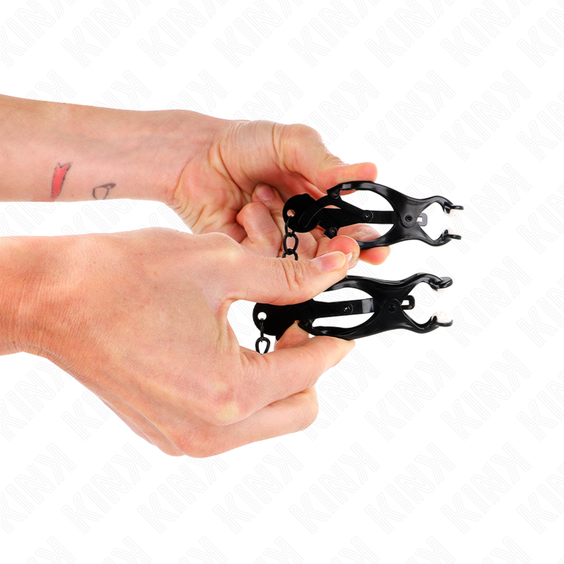 Kinkjapanese Clover Nipple Clamps With Chain Black 30 Cm | Niks.fi verkkokauppa