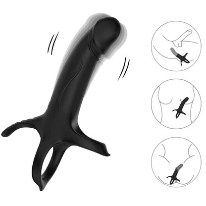 Armony dildo penisrenkaalla ja värinällä - musta