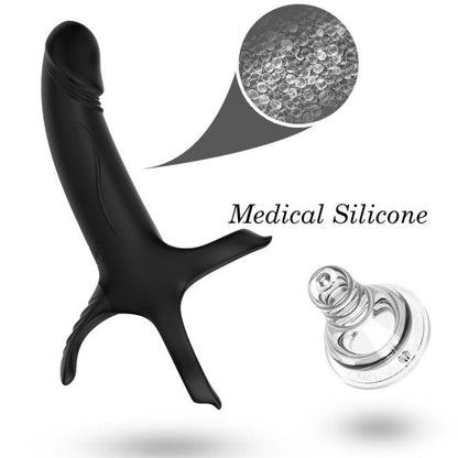 Armony dildo penisrenkaalla ja värinällä - musta