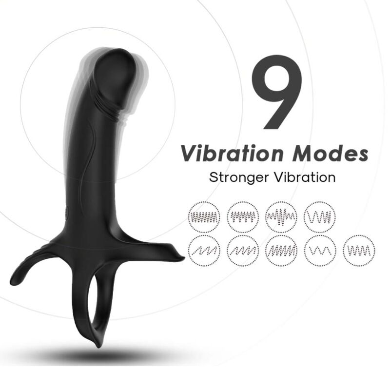 Armony dildo penisrenkaalla ja värinällä - musta