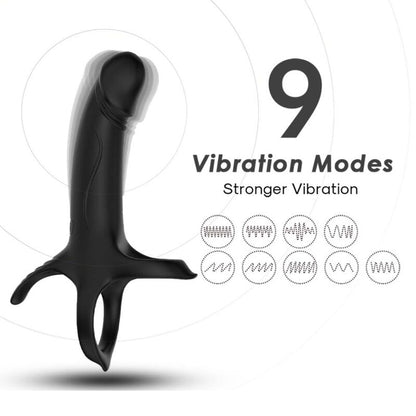 Armony dildo penisrenkaalla ja värinällä - musta