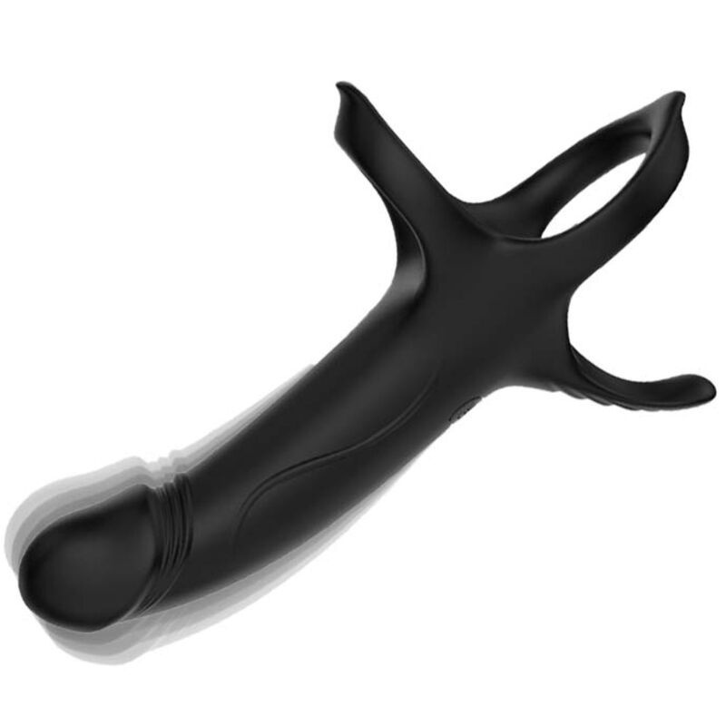 Armony dildo penisrenkaalla ja värinällä - musta