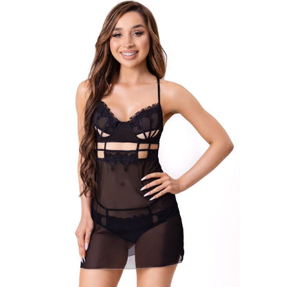 Livco Corsetti Fashionmaia 20247 Babydoll + Thong Black L/Xl | Niks.fi verkkokauppa