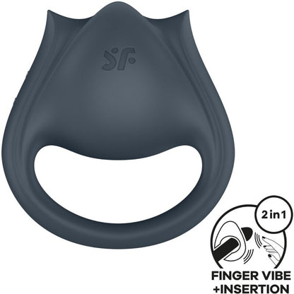 Satisfyerperfect Pair 2 Multivibrator 2 In 1 Penis Ring And Finger Stimulator Grey | Niks.fi verkkokauppa