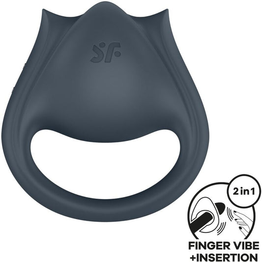 Satisfyerperfect Pair 2 Multivibrator 2 In 1 Penis Ring And Finger Stimulator Grey | Niks.fi verkkokauppa