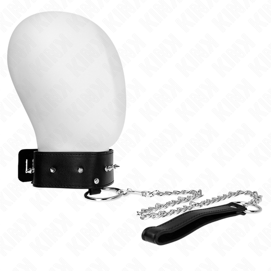 Kinknecklace 65 Cm With Leash With Silver Studs Model 2 Adjustable 36-43 Cm X 5 Cm | Niks.fi verkkokauppa