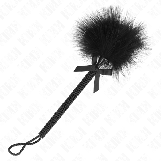 Kinknylon Rope Wand With Tickle Feathers And Black Bow 25 Cm | Niks.fi verkkokauppa