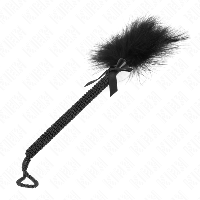 Kinknylon Rope Wand With Tickle Feathers And Black Bow 25 Cm | Niks.fi verkkokauppa