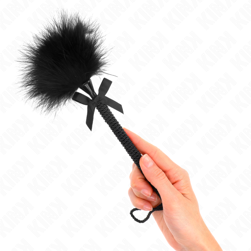 Kinknylon Rope Wand With Tickle Feathers And Black Bow 25 Cm | Niks.fi verkkokauppa