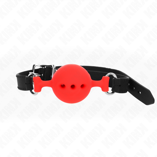 Kinkfull Silicone Gag 55 X 2 Cm With 4.5 Cm Ball Size M Red Adjustable 35-51 Cm | Niks.fi verkkokauppa