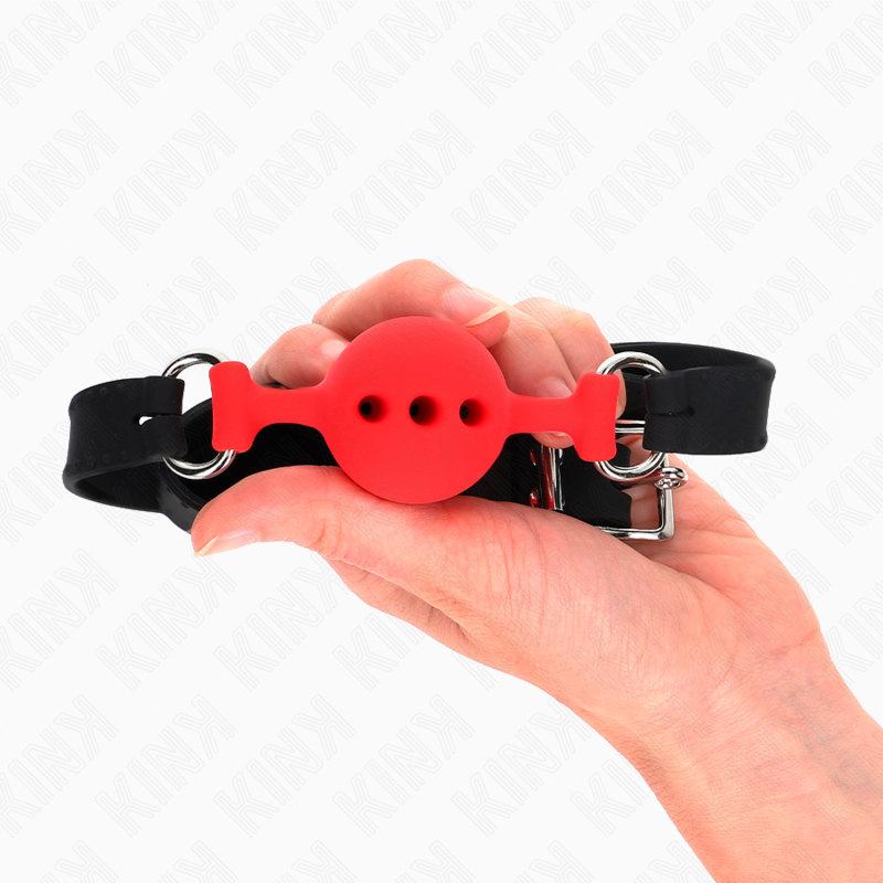 Kinkfull Silicone Gag 55 X 2 Cm With 4 Cm Ball Size S Red Adjustable 35-51 Cm | Niks.fi verkkokauppa