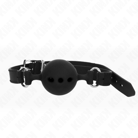 Kinkfull Silicone Gag 55 X 2 Cm With 5 Cm Ball Size L Black Adjustable 35-51 Cm | Niks.fi verkkokauppa