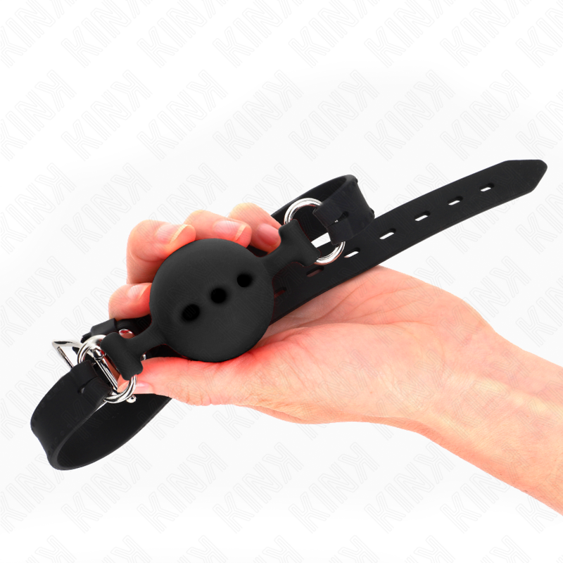 Kinkfull Silicone Gag 55 X 2 Cm With 5 Cm Ball Size L Black Adjustable 35-51 Cm | Niks.fi verkkokauppa
