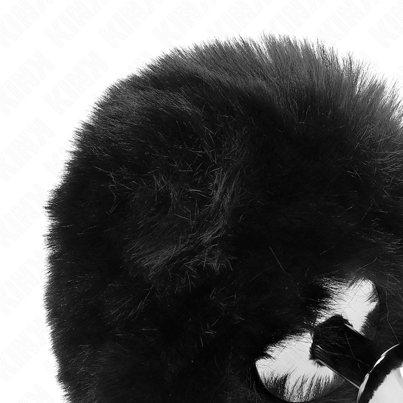 Kinkstainless Steel Plug 7 X 3 Cm With Black Faux Fur Rabbit Tail 8 Cm | Niks.fi verkkokauppa