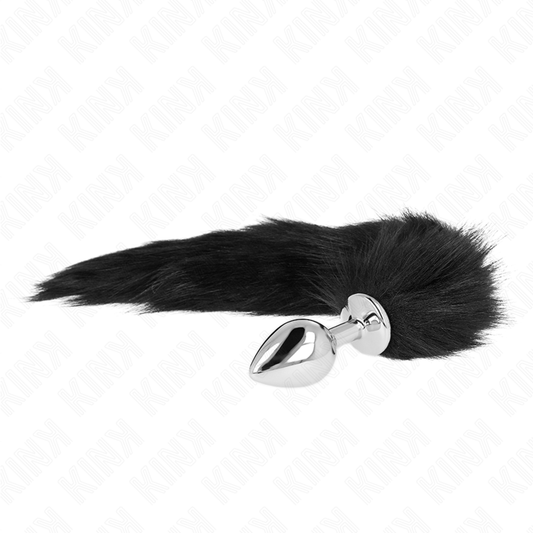 Kinkanal Plug Size M 8 X 3.5 Cm With Synthetic Tail 40 Cm Black | Niks.fi verkkokauppa