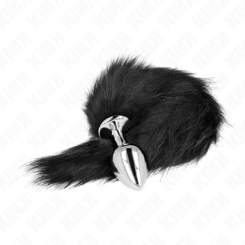 Kinkanal Plug Size M 8 X 3.5 Cm With Synthetic Tail 40 Cm Black | Niks.fi verkkokauppa
