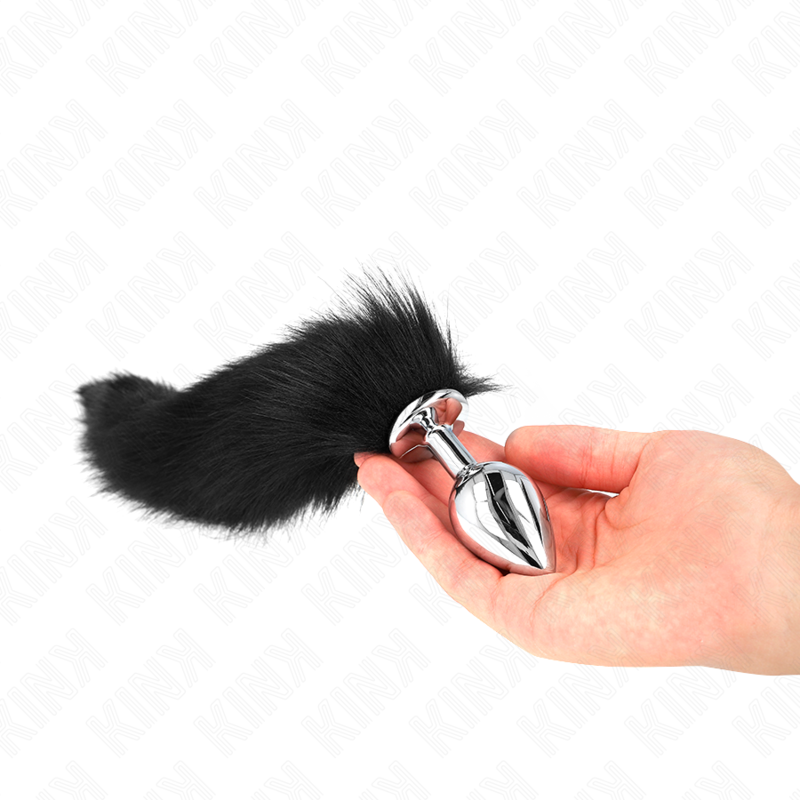 Kinkanal Plug Size M 8 X 3.5 Cm With Synthetic Tail 40 Cm Black | Niks.fi verkkokauppa