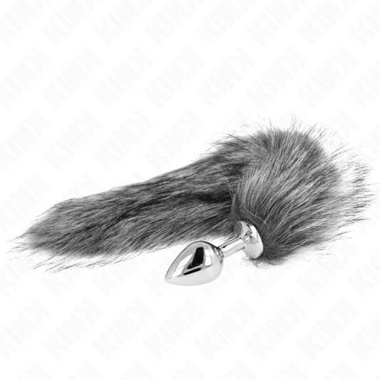 Kinkanal Plug Size M 8 X 3.5 Cm With Synthetic Tail 40 Cm Grey | Niks.fi verkkokauppa