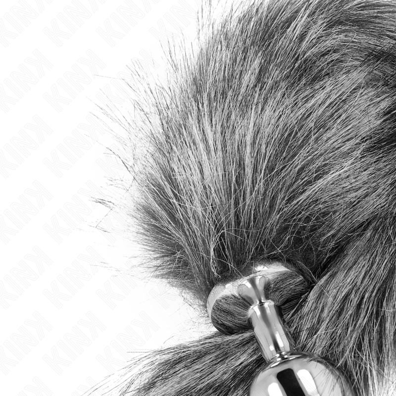 Kinkanal Plug Size M 8 X 3.5 Cm With Synthetic Tail 40 Cm Grey | Niks.fi verkkokauppa