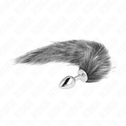Kinkanal Plug Size S 7 X 3 Cm With Synthetic Tail 40 Cm Grey | Niks.fi verkkokauppa
